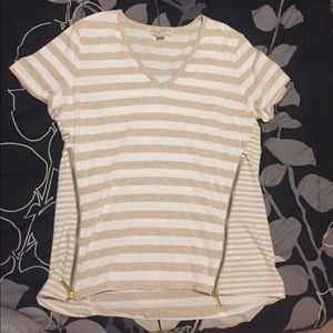 Michael Kors striped zipper top